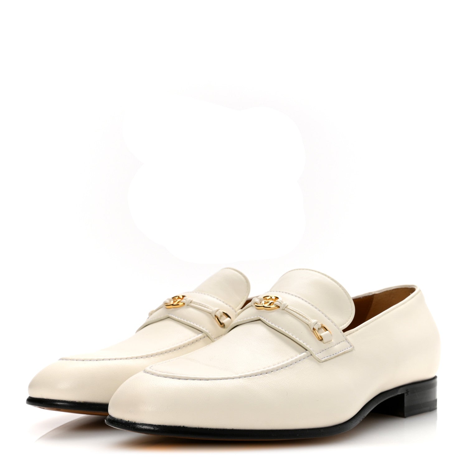 LAMBSKIN MENS INTERLOCKING G LOAFERS OFF WHITE