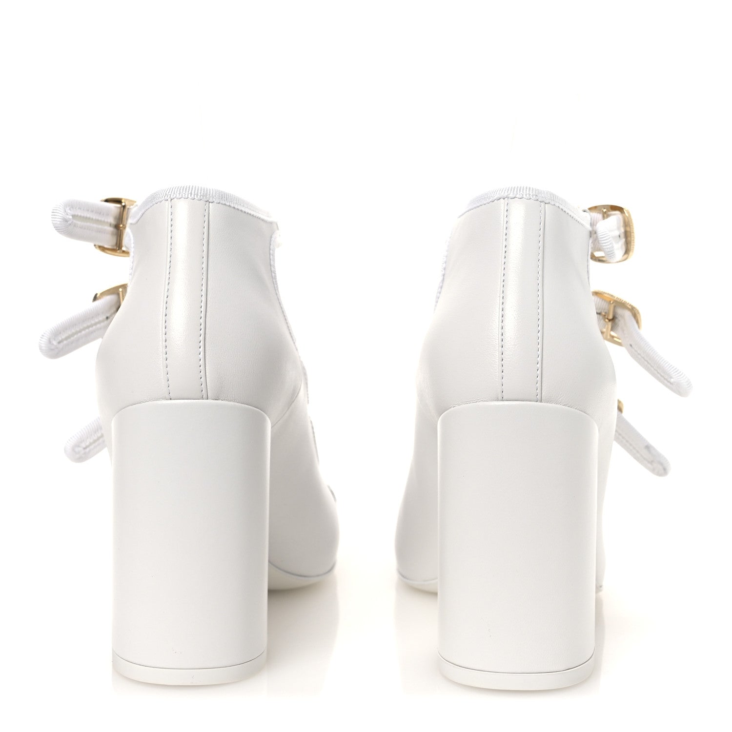 LAMBSKIN METAL MARY JANE PUMPS WHITE BLACK