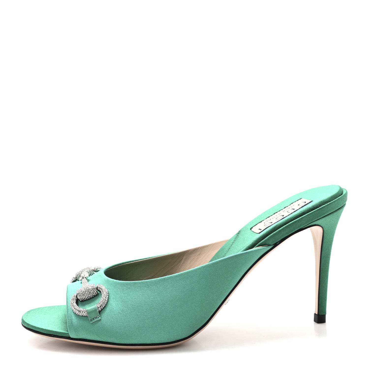 RASO SETA MALAGA KID CRYSTAL HORSEBIT SANDALS JADE CARIBBEAN GREEN