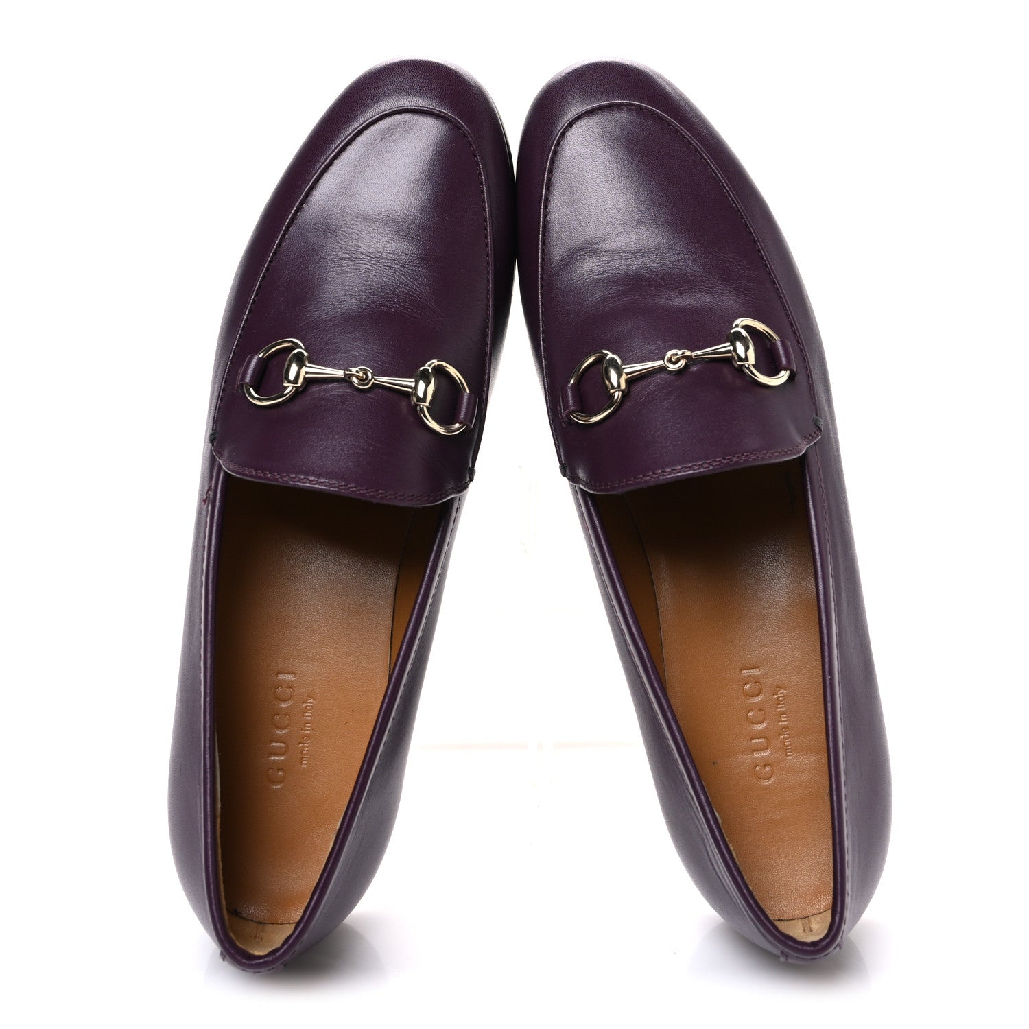 REAL BETIS GLAMOUR CALFSKIN WOMENS JORDAAN HORSEBIT LOAFERS SHINY VINEYARD