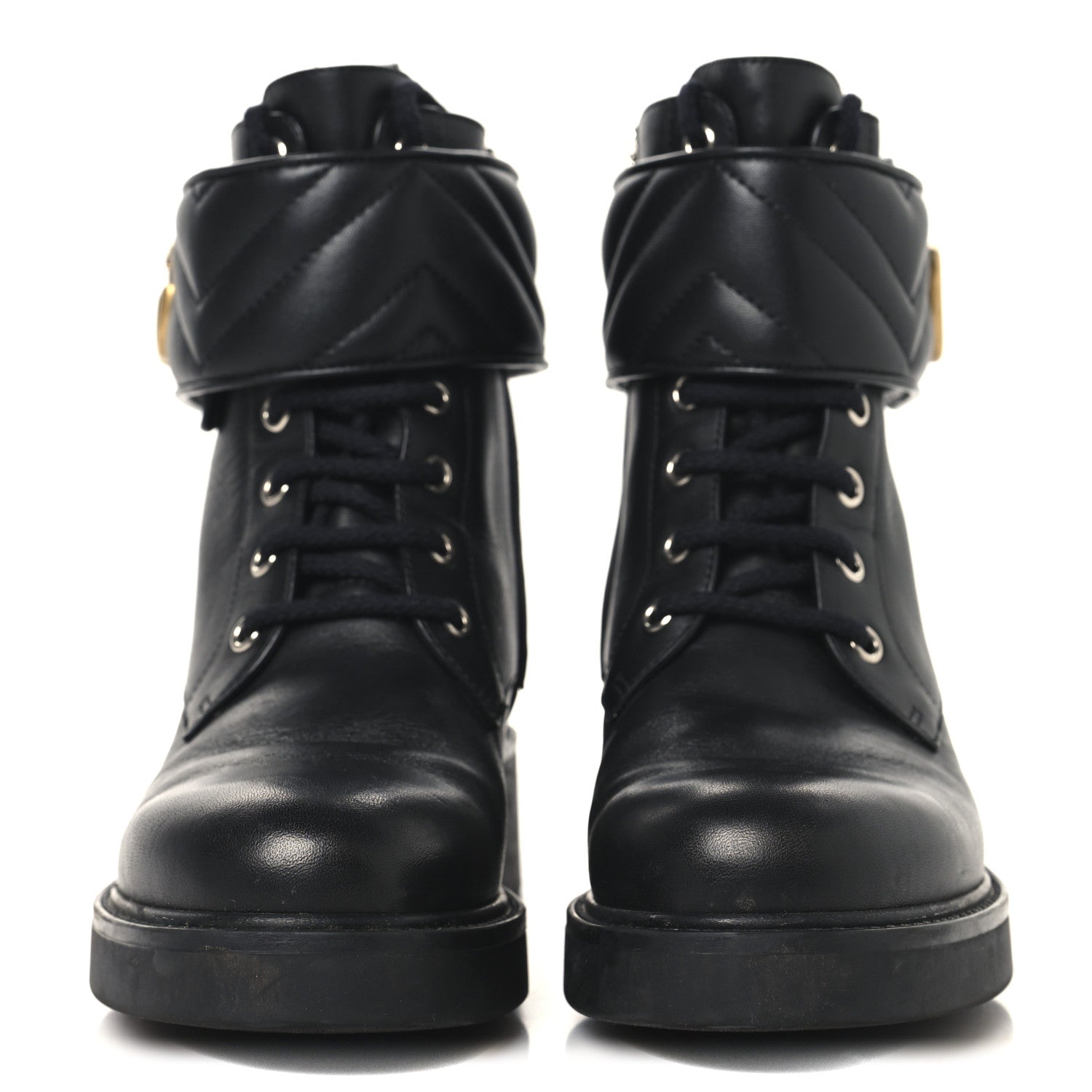 FLORES CALFSKIN NAPPA MATELASSE GG 40MM ANKLE BOOTS BLACK