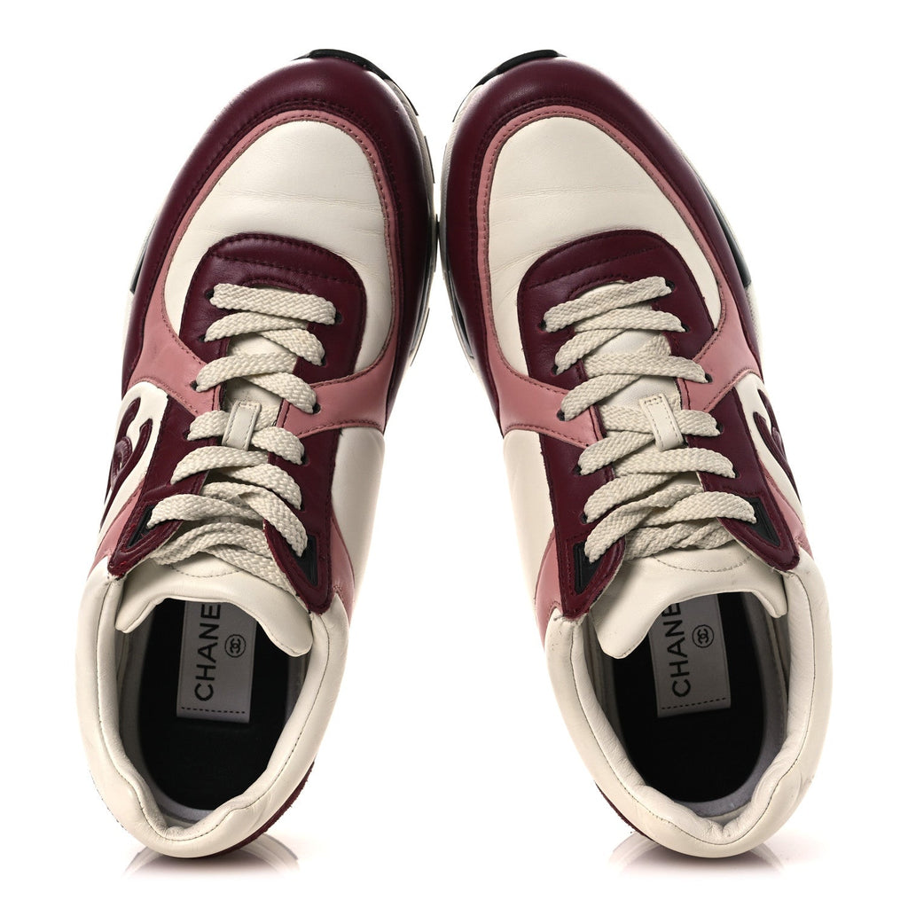 CALFSKIN CC SNEAKERS LIGHT BURGUNDY WHITE PINK