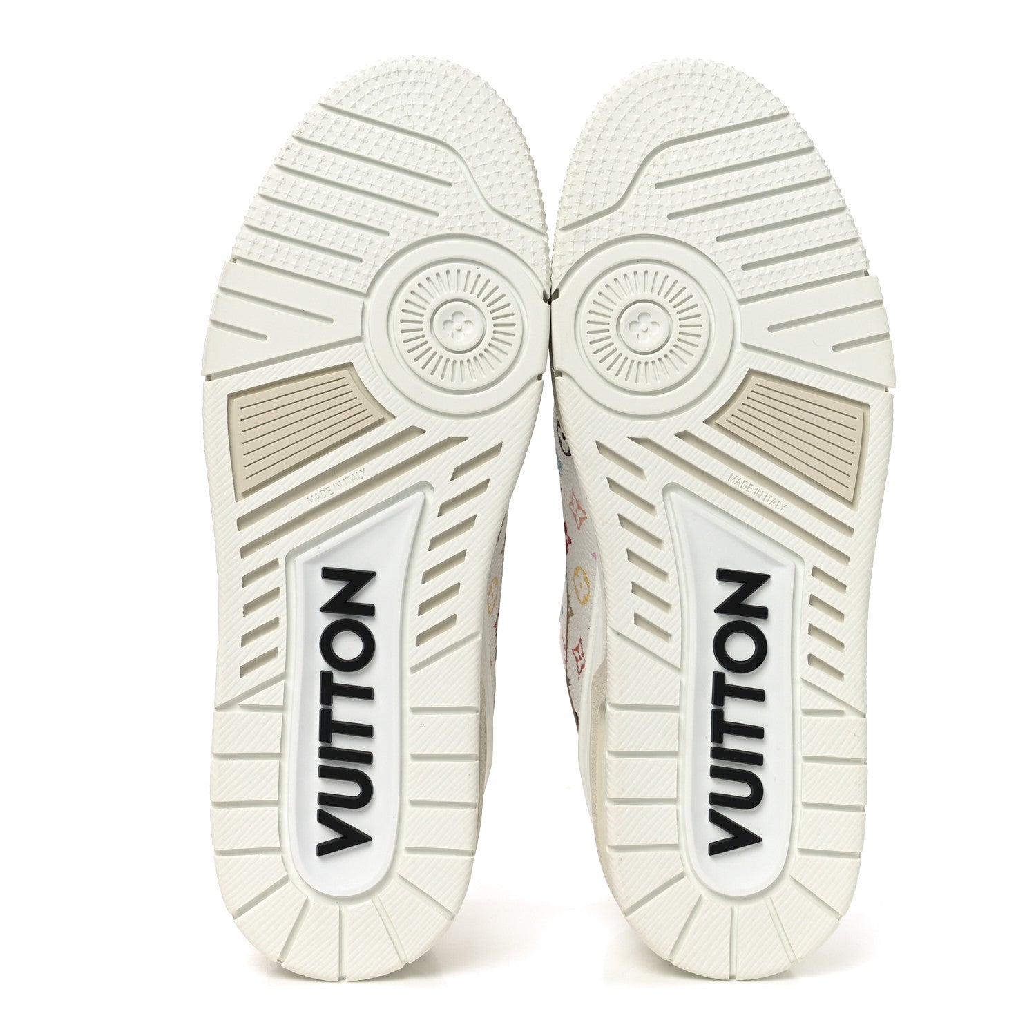 LV X TM CALFSKIN MONOGRAM MULTICOLOR WOMENS LV TRAINER SNEAKERS WHITE MULTICOLOR