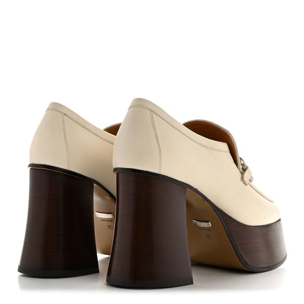 MALAGA KID HORSEBIT PLATFORM LOAFERS MYSTIC WHITE