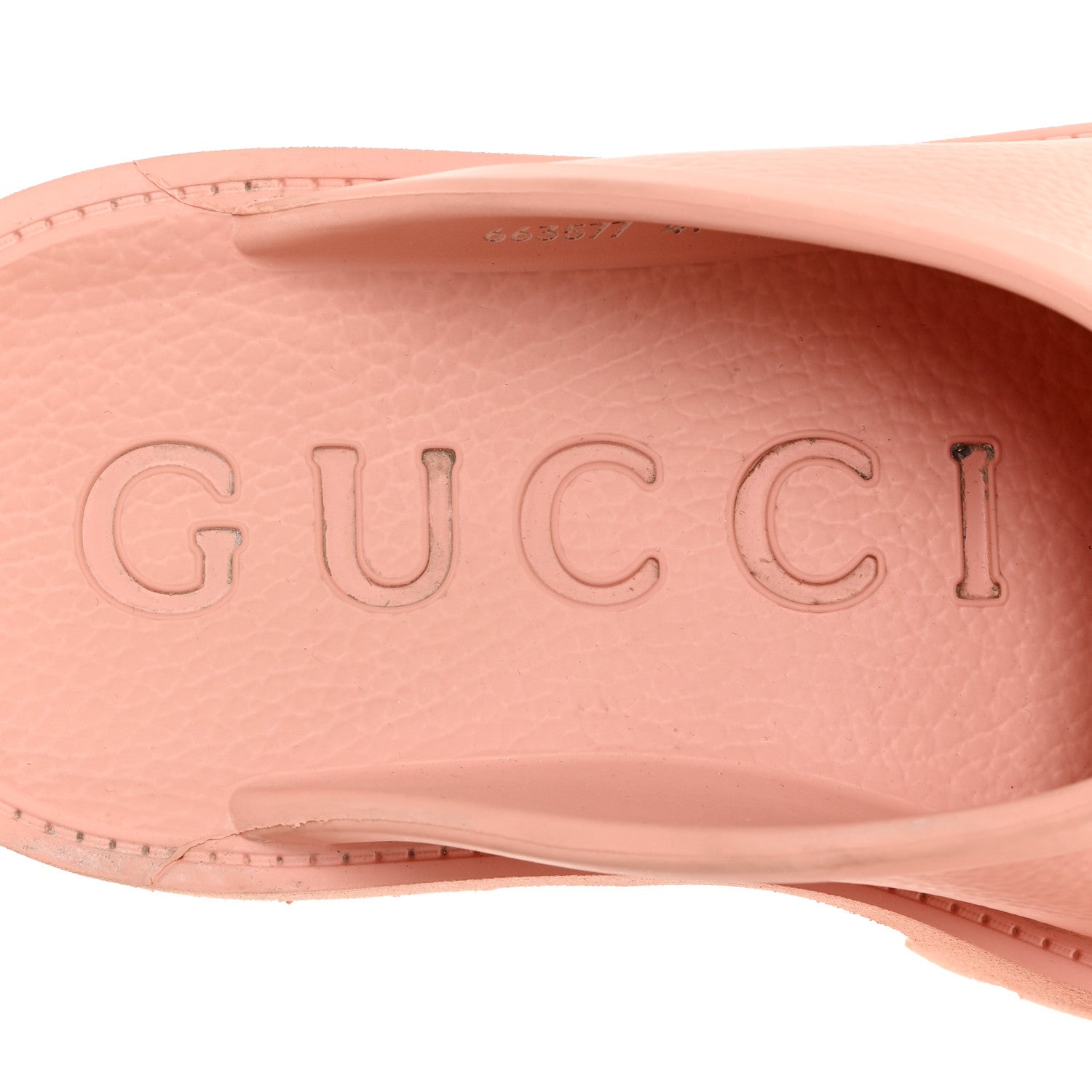 RUBBER GG MONOGRAM PERFORATED ELEA PLATFORM 55MM LUG SOLE SANDALS PEACHY CHIC
