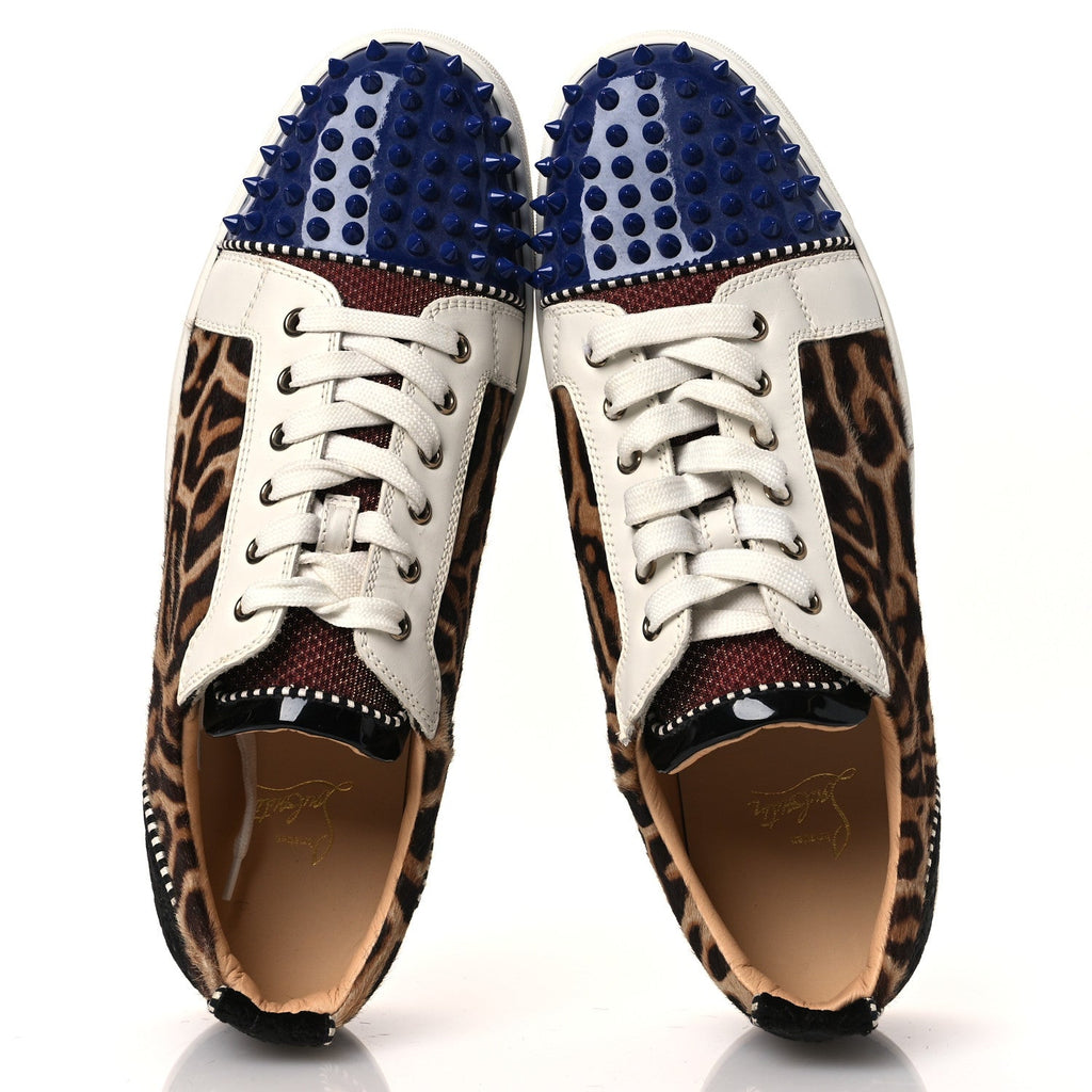 CALFSKIN PATENT SPIKES MENS LOUBIKICK FLAT SNEAKERS MULTI