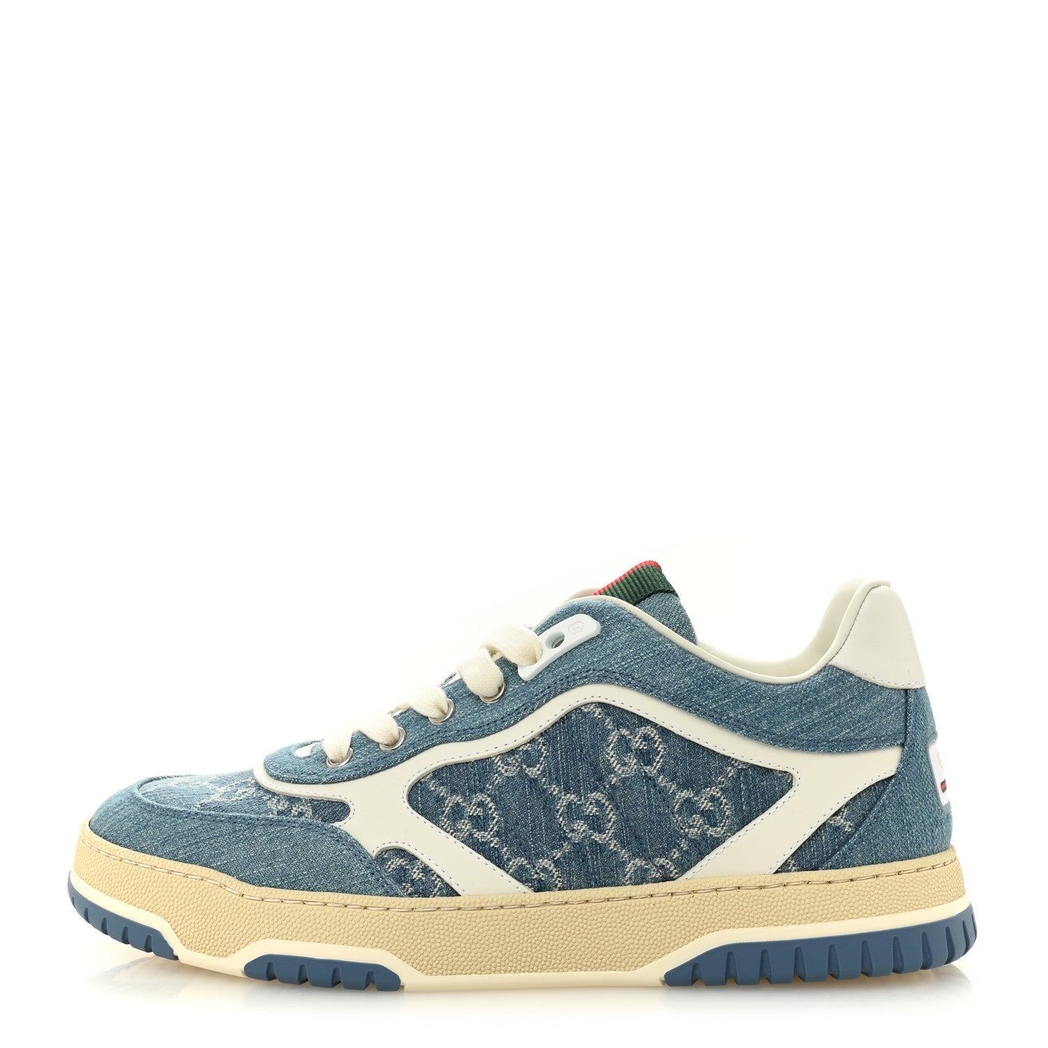 NEW DENIM DELAVE GG MONOGRAM WOMENS RE-WEB SNEAKERS LIGHT BLUE ROYALE