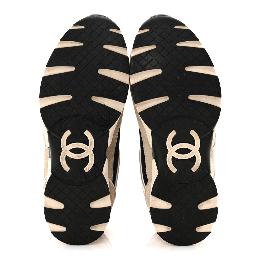 MESH SUEDE CALFSKIN GRAINED CALFSKIN WOMENS CC SNEAKERS WHITE BLACK PINK