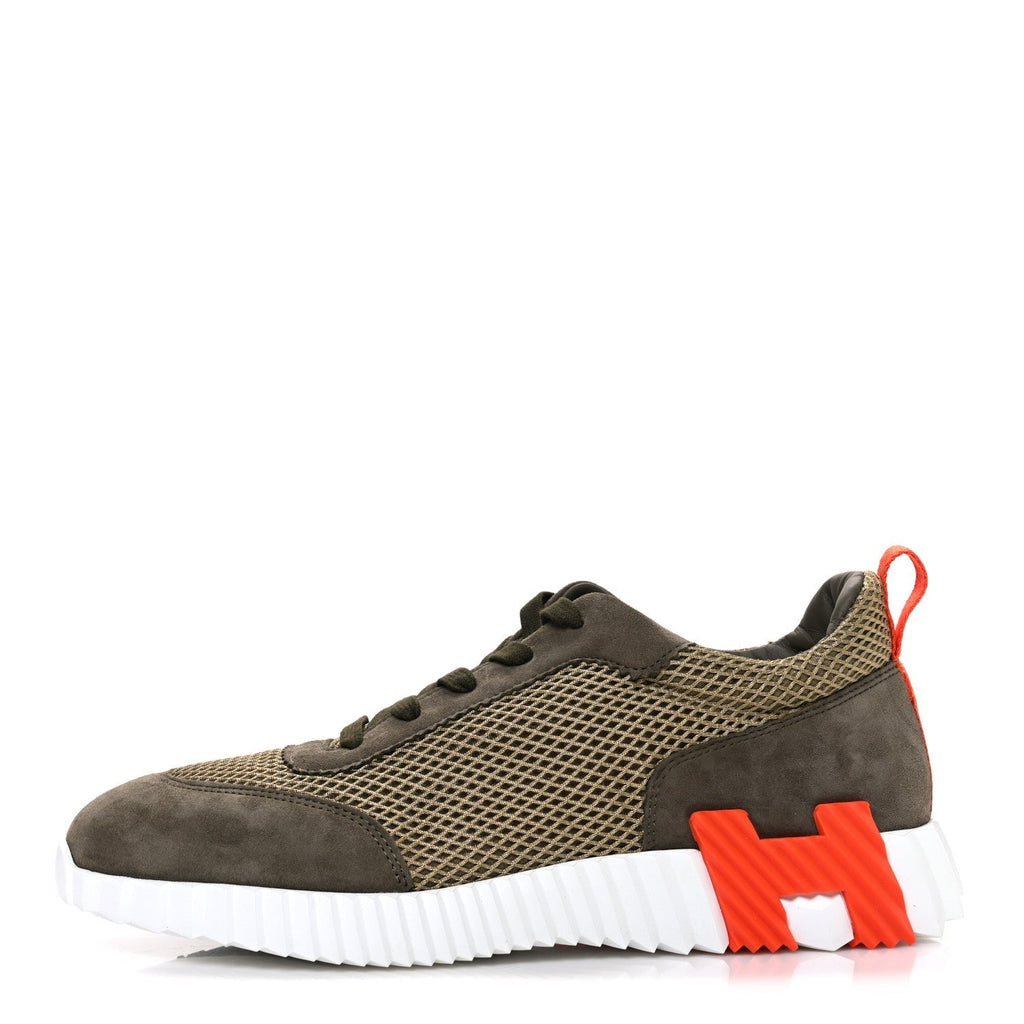 AIR MESH SUEDE GOATSKIN MENS BOUNCING SNEAKERS VERT TOUNDRA