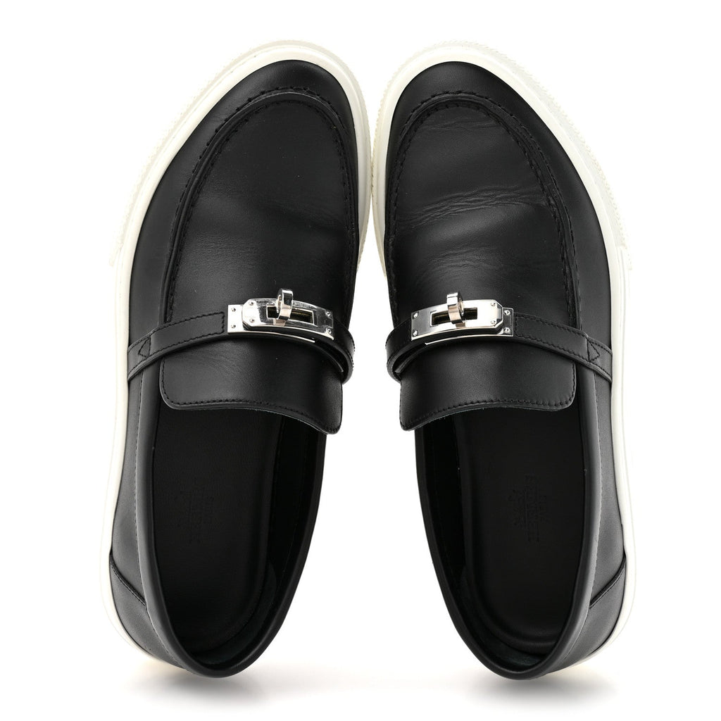 CALFSKIN GAME SLIP ON SNEAKERS BLACK