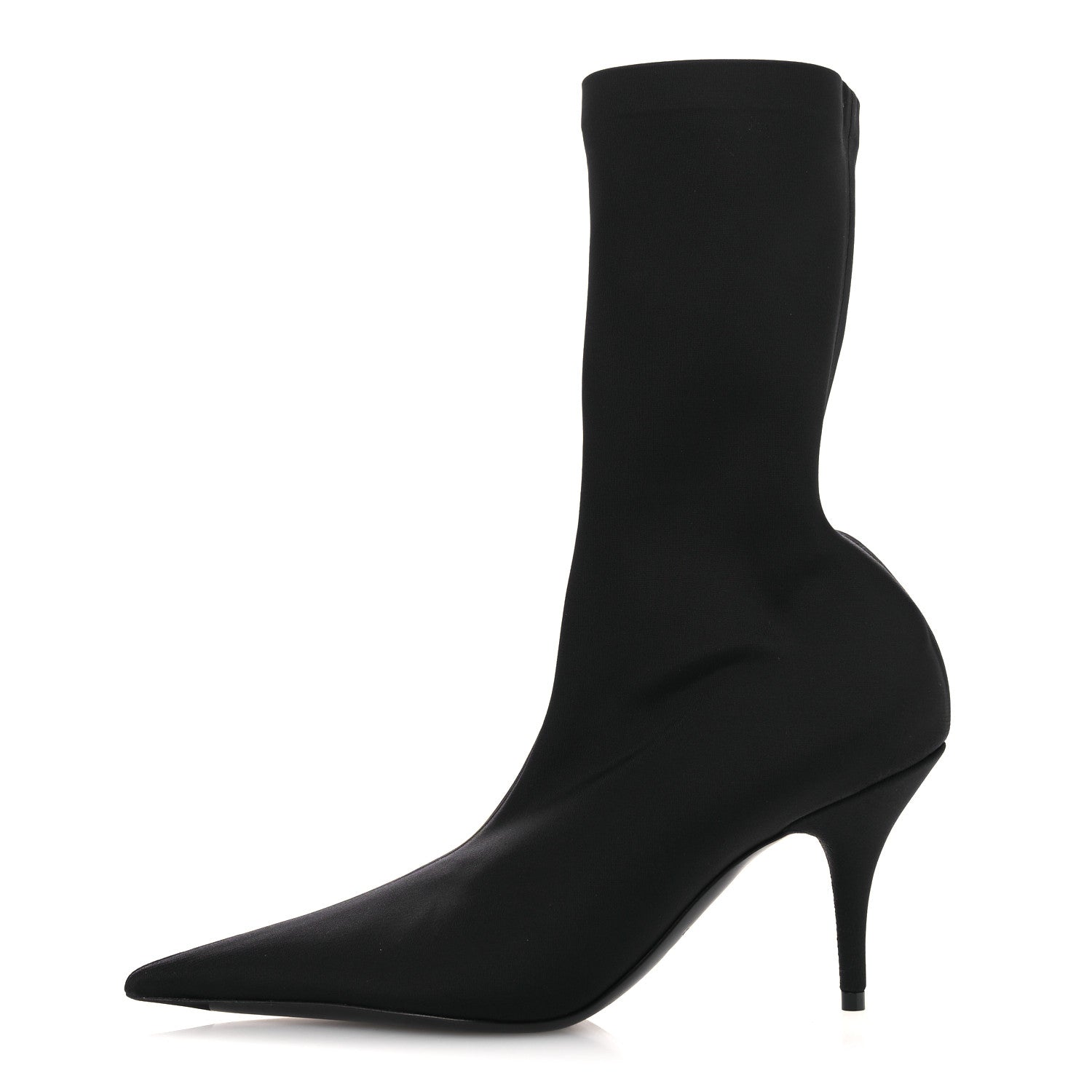 JERSEY CREPE EXTREME POINTED TOE KNIFE BOOTIES BLACK
