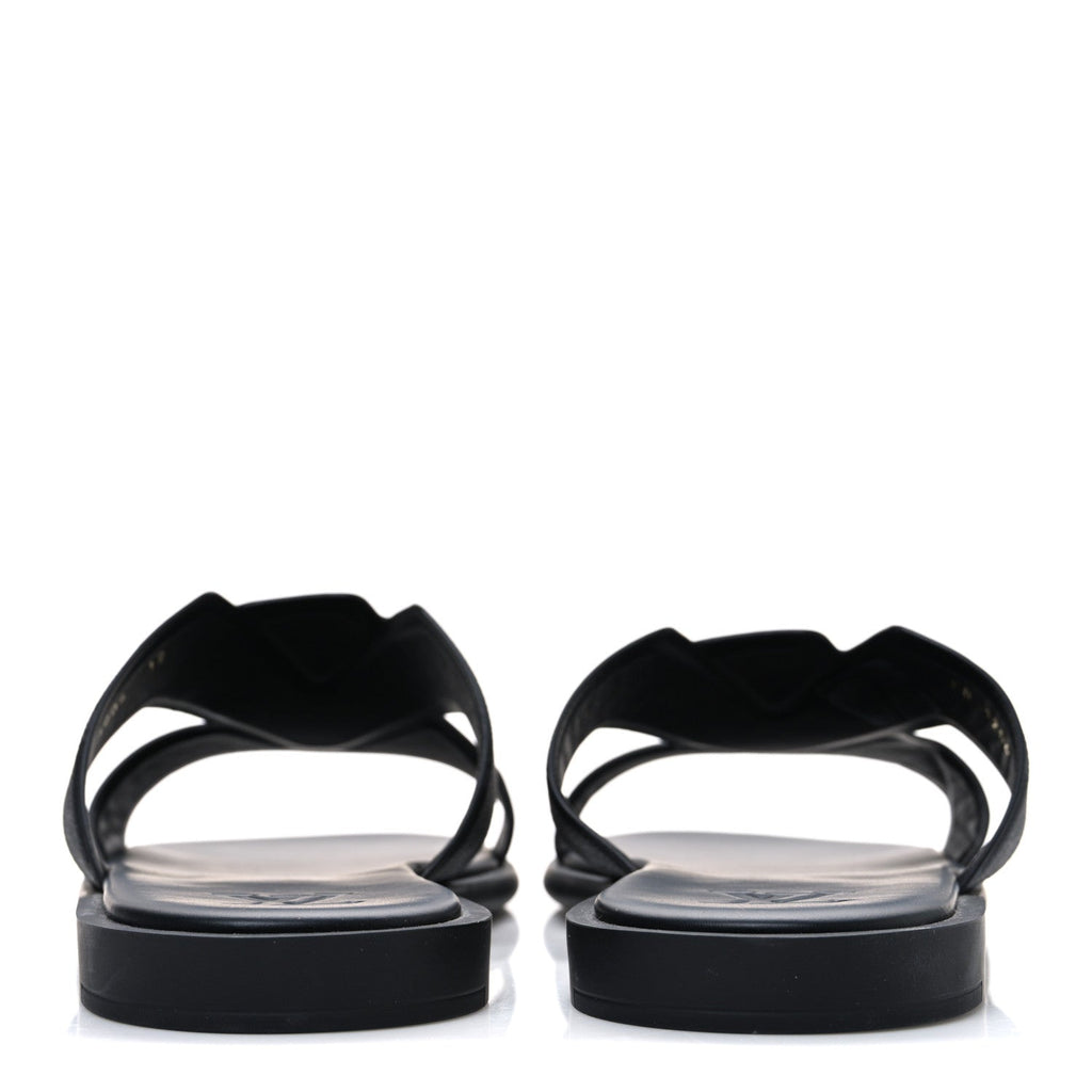 MONOGRAM ECLIPSE CALFSKIN MENS LV OASIS MULES BLACK