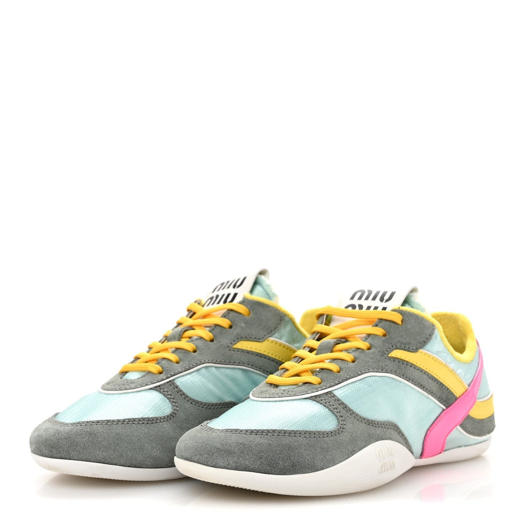 TECHNICAL FABRIC SUEDE GYMNASIUM SNEAKERS ANISE FUCHSIA
