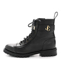 SHINY CALFSKIN CAYO COMBAT BOOTS BLACK
