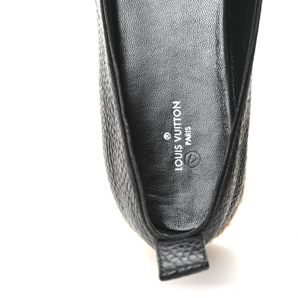 CALFSKIN TROPICAL BLOOM ESPADRILLE FLAT BLACK