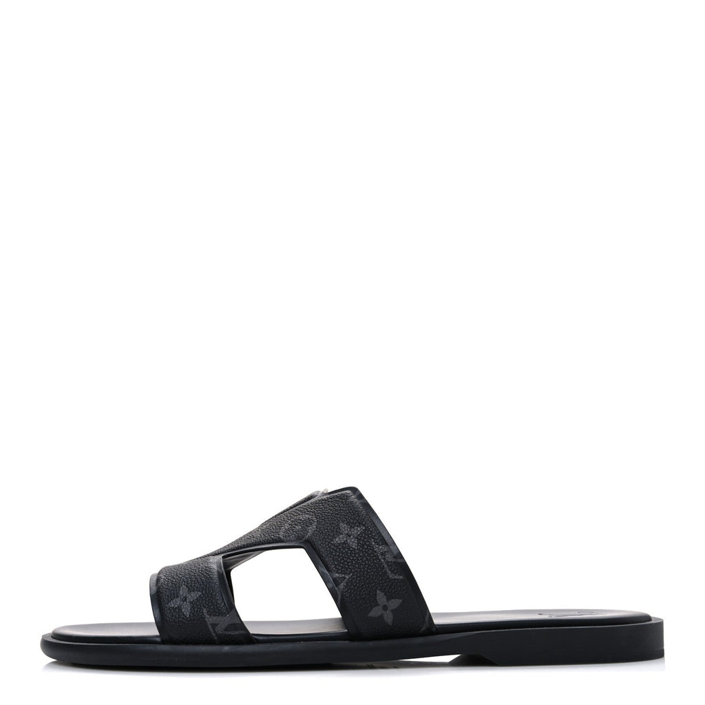 MONOGRAM ECLIPSE CALFSKIN MENS LV OASIS MULES BLACK