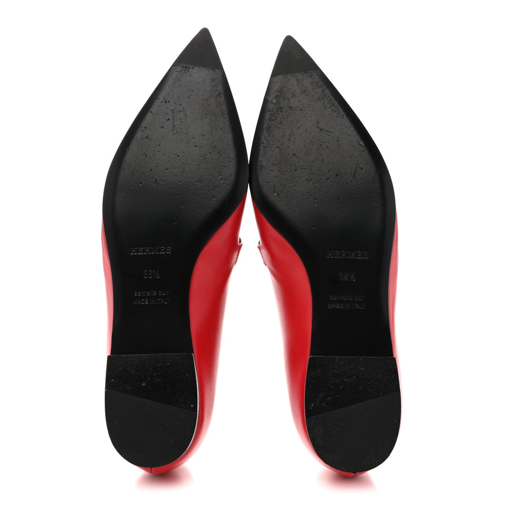 CALFSKIN KELLY BALLET FLATS ROUGE VIF