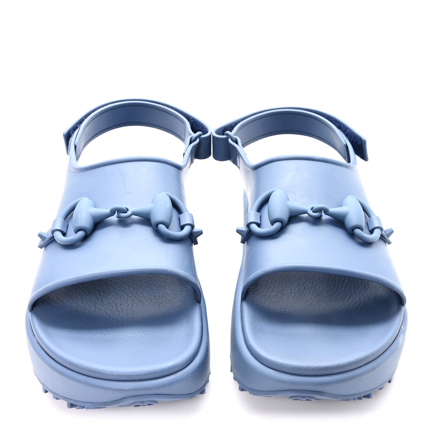 SOFT RUBBER HORSEBIT TOUCH MENS STRAPPED SANDALS WASHED INDIGO
