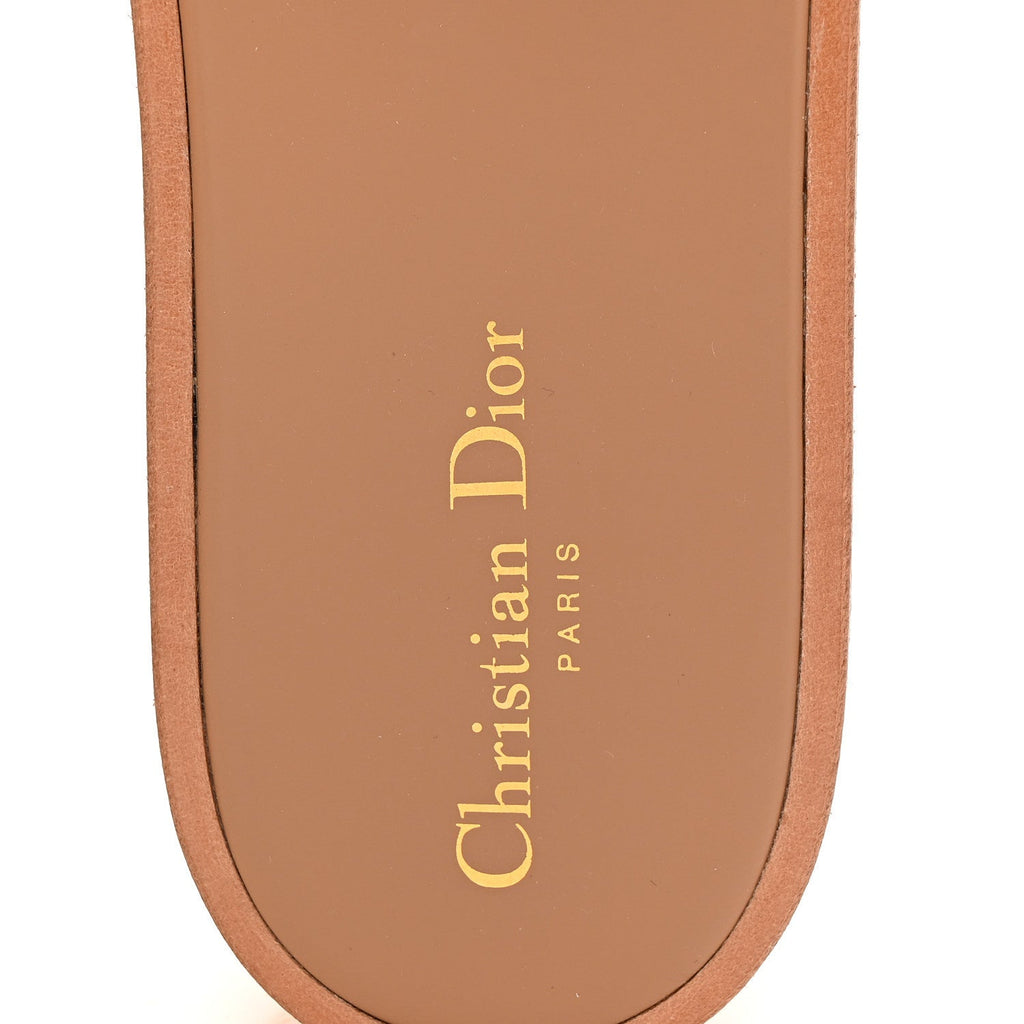 RAFFIA DIORIVIERA EMBROIDERED DWAY PLATFORM SLIDE SANDALS OFF WHITE