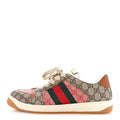 GG SUPREME MONOGRAM HARNESS CALFSKIN WEB MENS SCREENER SNEAKERS BEIGE EBONY ROSSO HARNESS BROWN