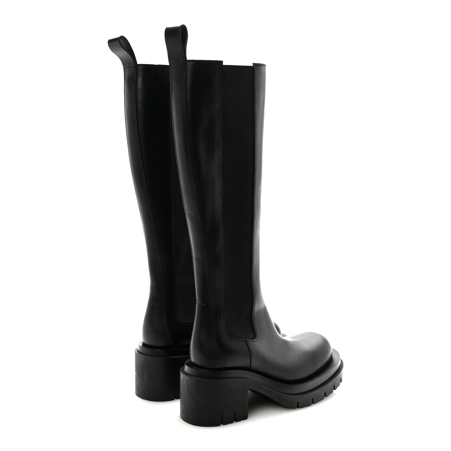 CALFSKIN THE LUG CHELSEA /70MM TALL BOOTS BLACK