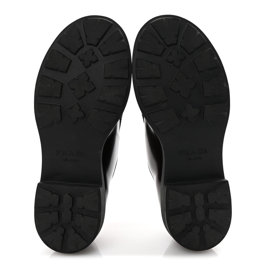 SPAZZOLATO ROIS MONOLITH 55MM DERBY LOAFERS DARK BROWN BLACK
