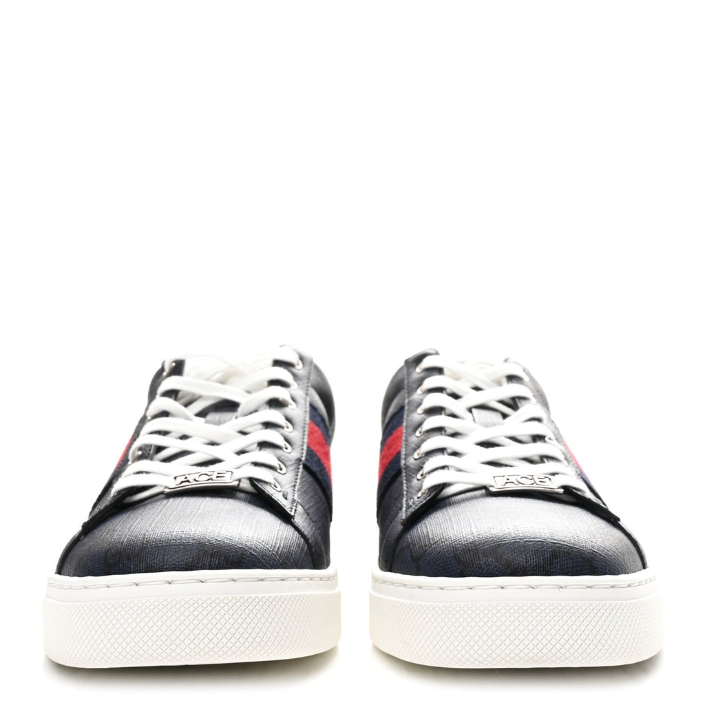 GG SUPREME MONOGRAM AYERS WEB MENS NEW ACE SNEAKERS DARK BLUE