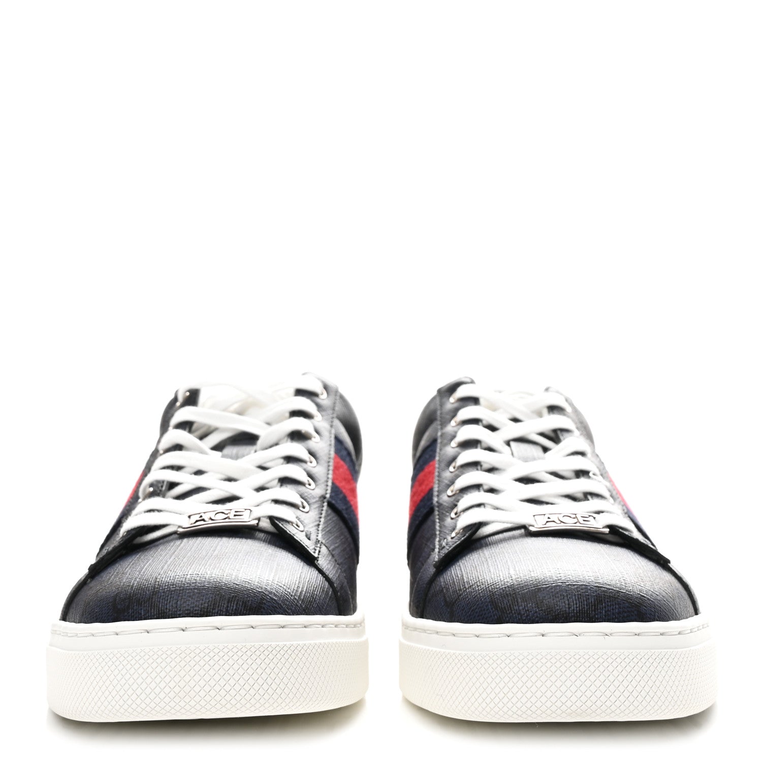 GG SUPREME MONOGRAM AYERS WEB MENS NEW ACE SNEAKERS DARK BLUE