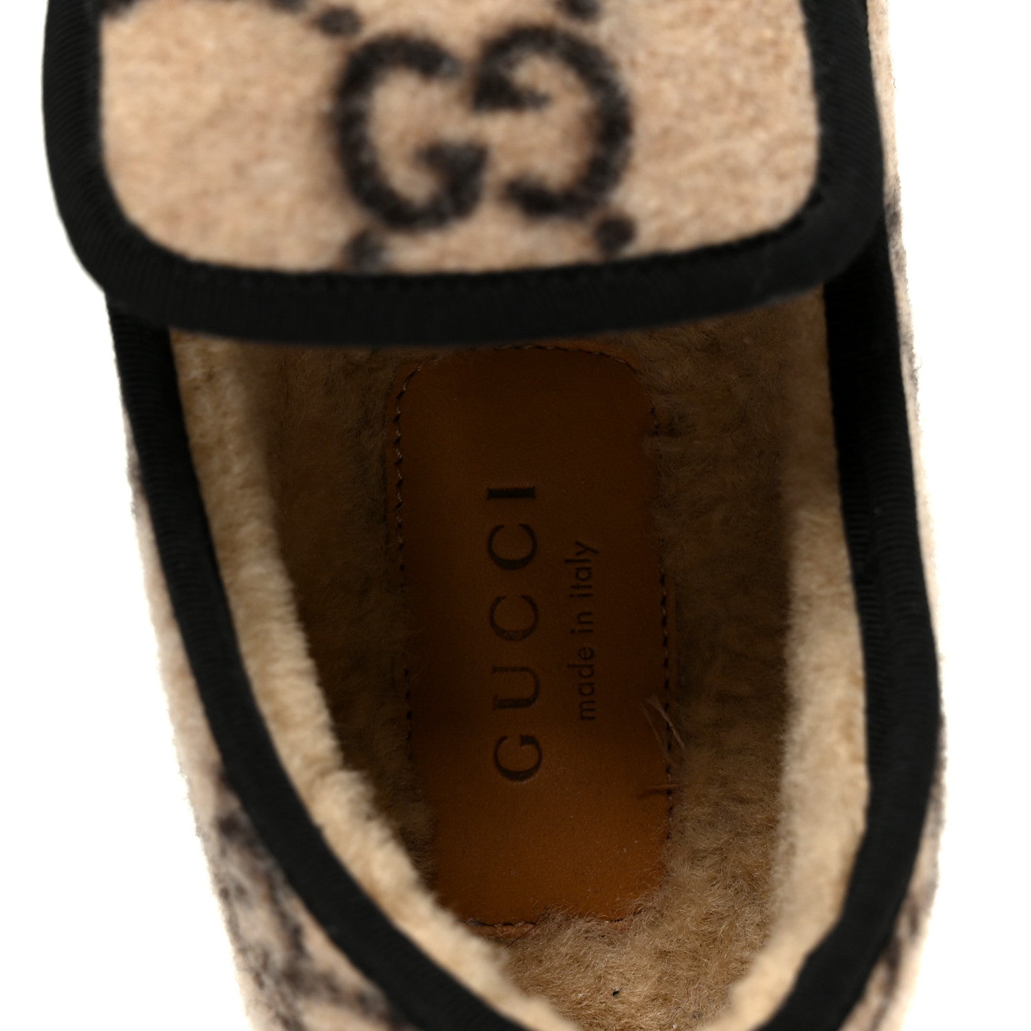 COVERED WOOL GG MONOGRAM WOMENS FRIA HORSEBIT LOAFERS BEIGE EBONY BLACK BUTTERSCOTCH