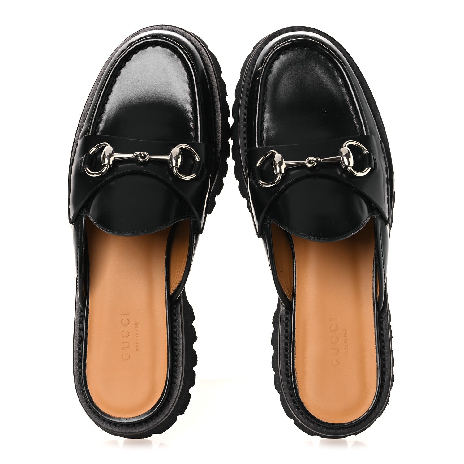 CORDOVAN LUX WOMENS SYLKE HORSEBIT PLATFORM MULES BLACK
