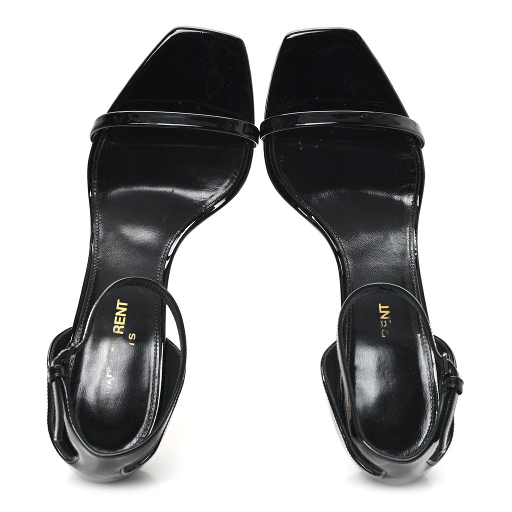 PATENT CALFSKIN OPYUM 85 SANDALS BLACK GOLD