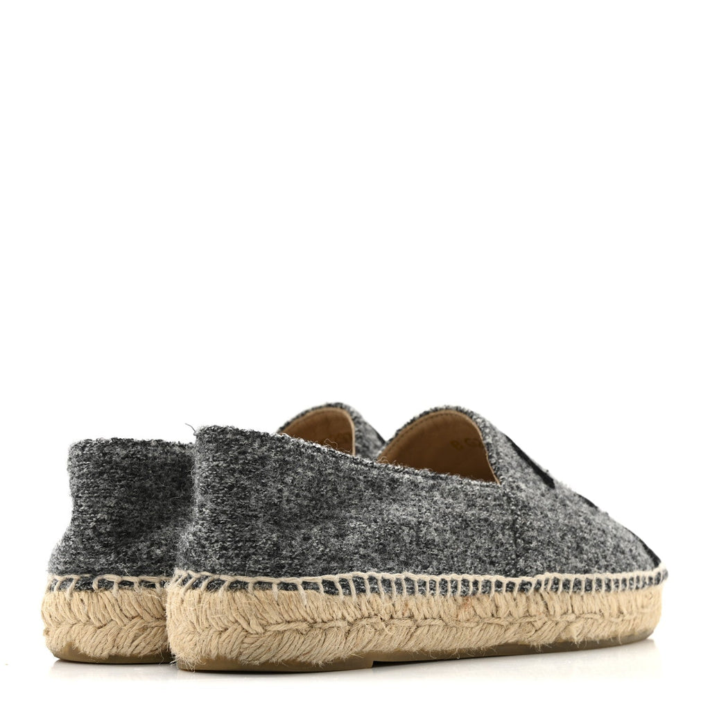 TWEED VELVET CC ESPADRILLES GREY BLACK