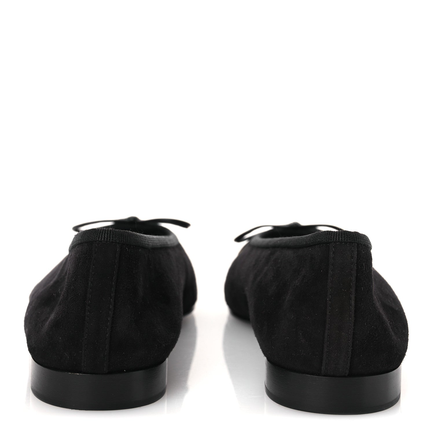 SUEDE CRACKLED LAMINATED CALFSKIN CAP TOE BALLERINA FLATS BLACK GOLD