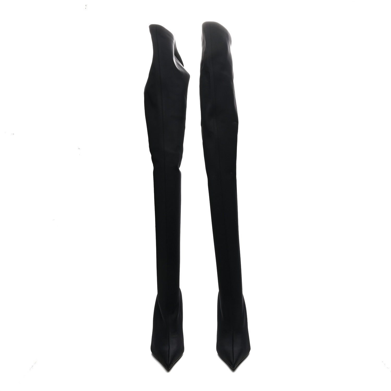 SPANDEX POINTED TOE KNIFE 110MM THIGH HIGH BOOTS BLACK