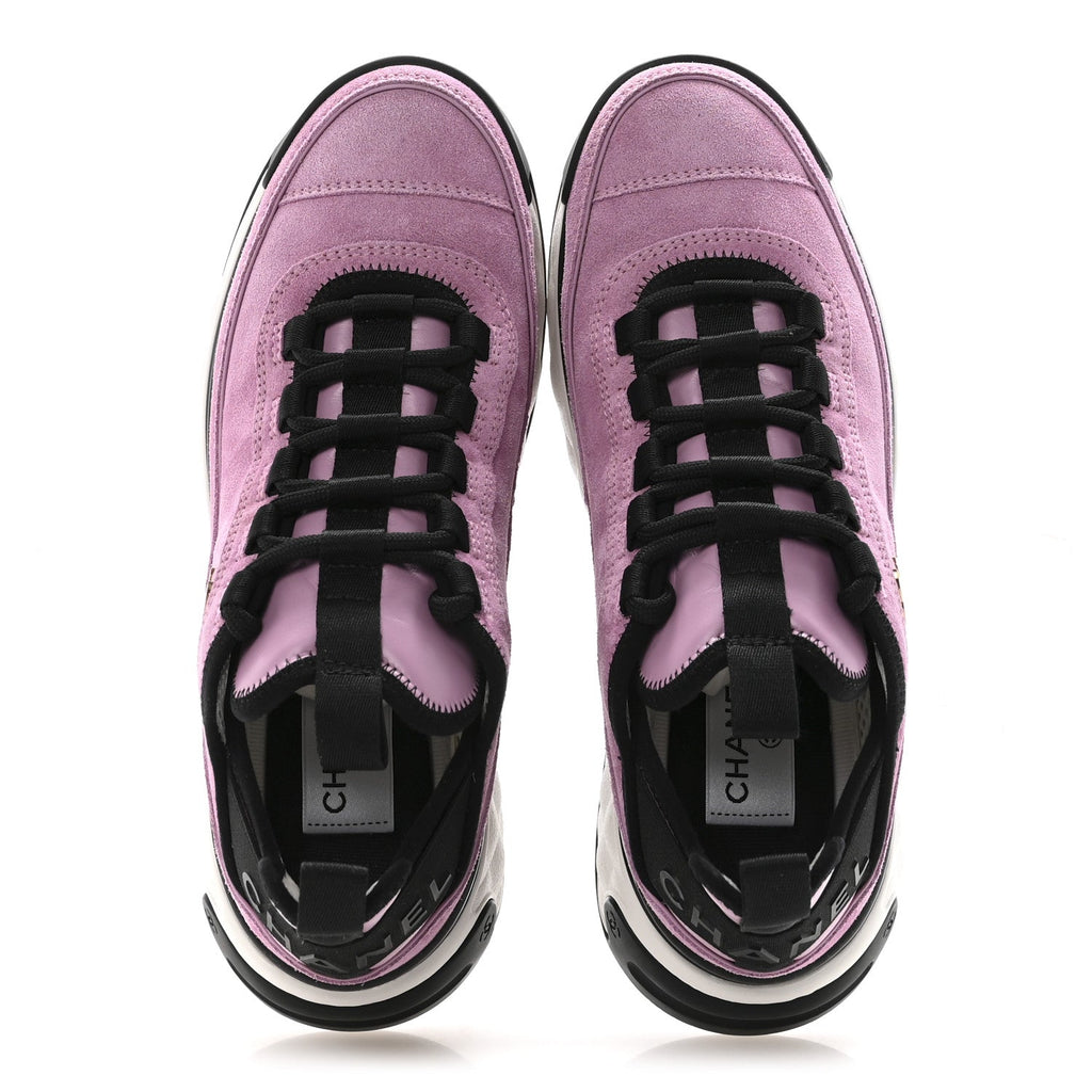 SUEDE CALFSKIN NYLON GROSGRAIN CC SNEAKERS DARK PINK