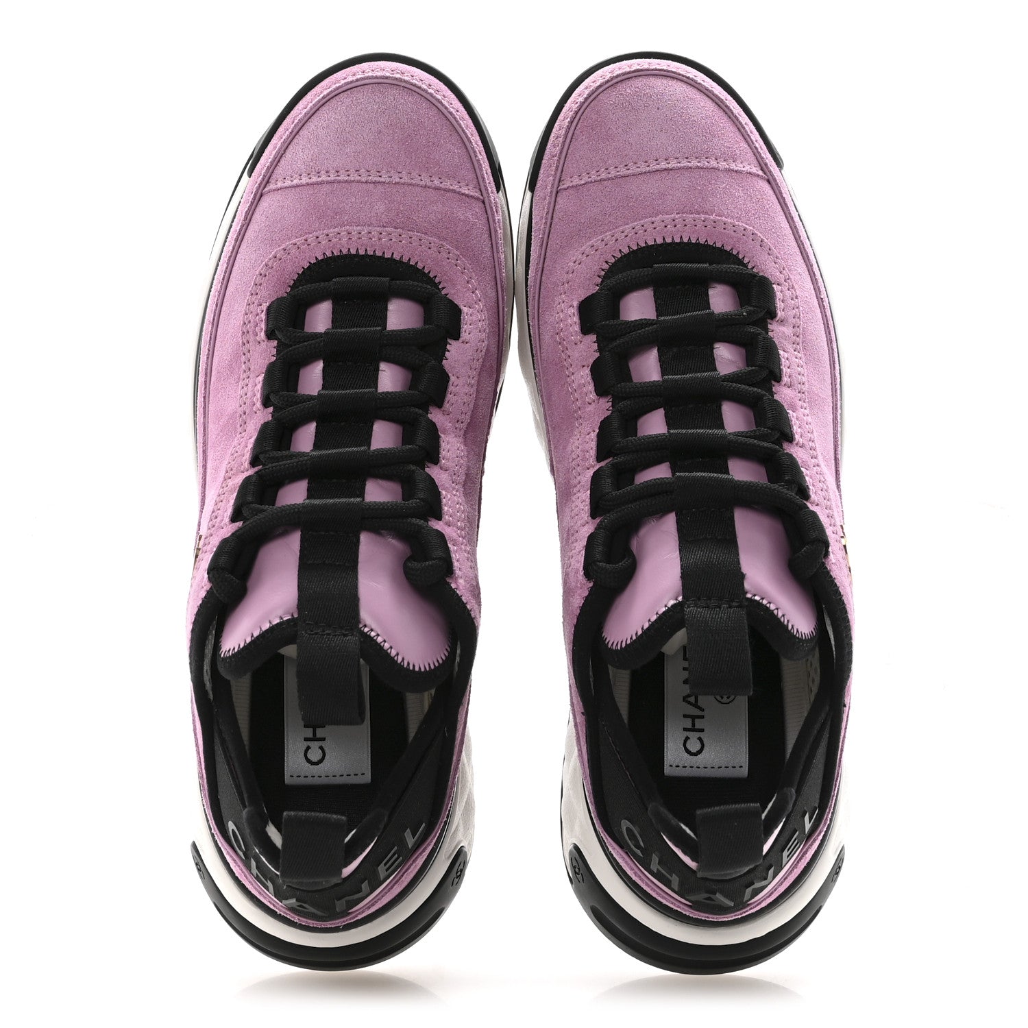 SUEDE CALFSKIN NYLON GROSGRAIN CC SNEAKERS DARK PINK