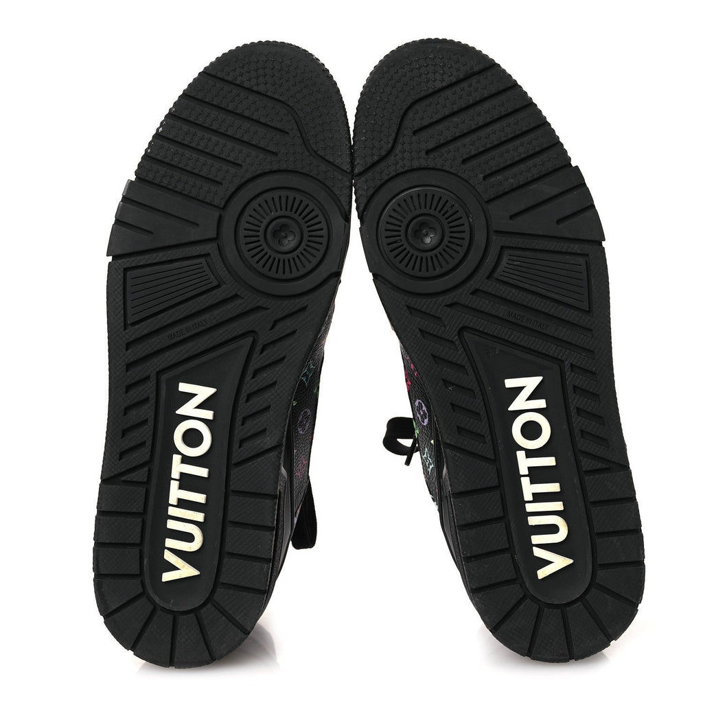 LV X TM CALFSKIN MONOGRAM MULTICOLOR WOMENS LV TRAINER SNEAKERS BLACK