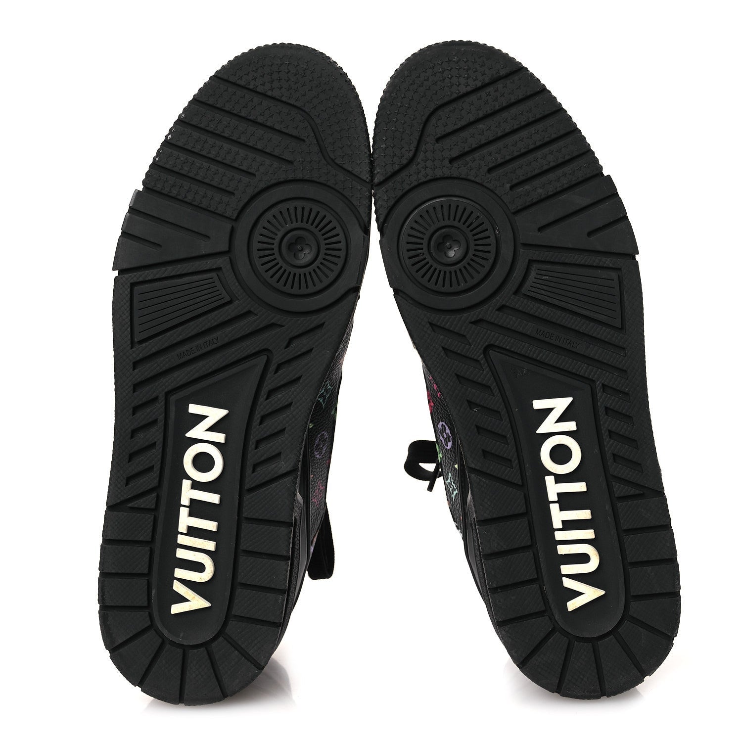 LV X TM CALFSKIN MONOGRAM MULTICOLOR WOMENS LV TRAINER SNEAKERS BLACK