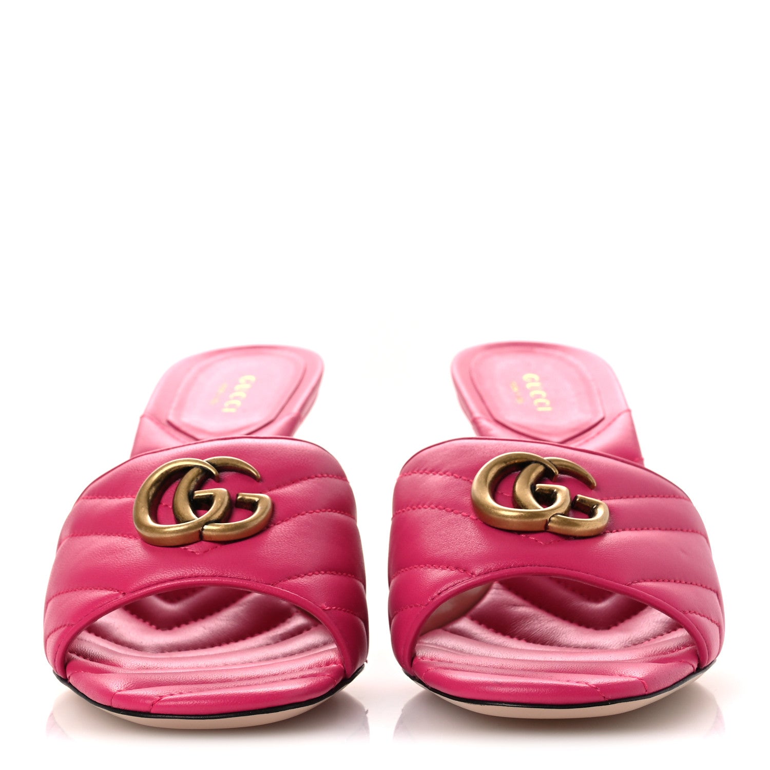 NAPPA MATELASSE GG MARMONT 75MM SLIDE SANDALS BOX PINK