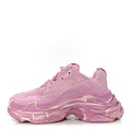 FABRIC MESH DISTRESSED WOMENS TRIPLE S SNEAKERS PINK