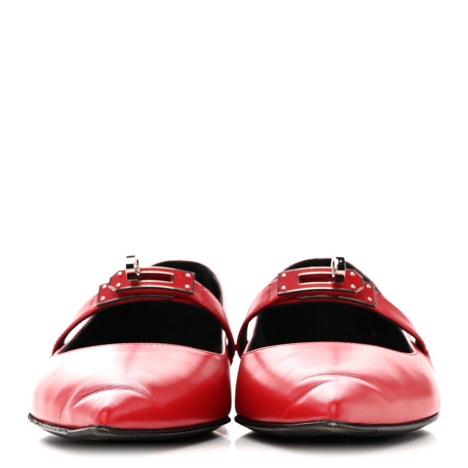 CALFSKIN KELLY BALLET FLATS ROUGE VIF