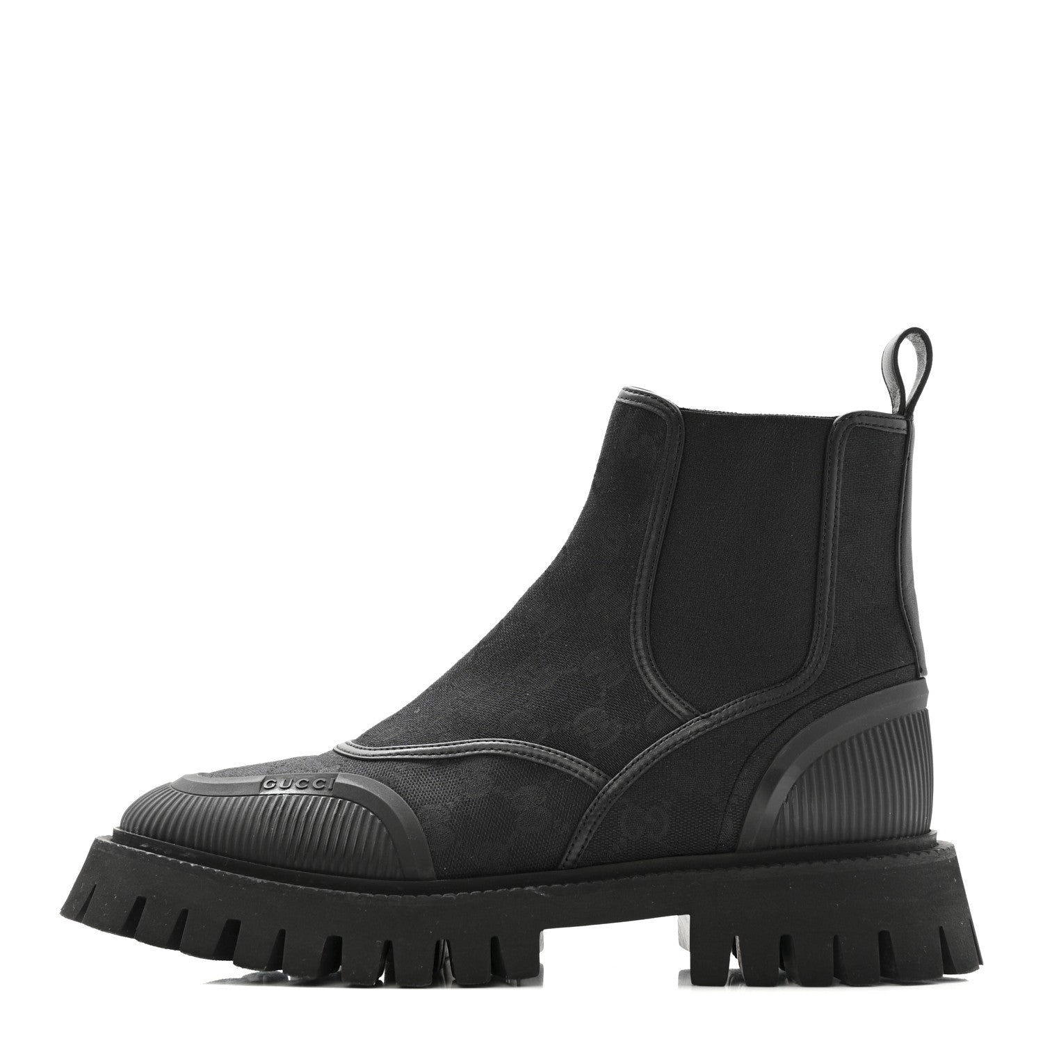 CANVAS CALFSKIN GG SUPREME ANKLE BOOTS BLACK