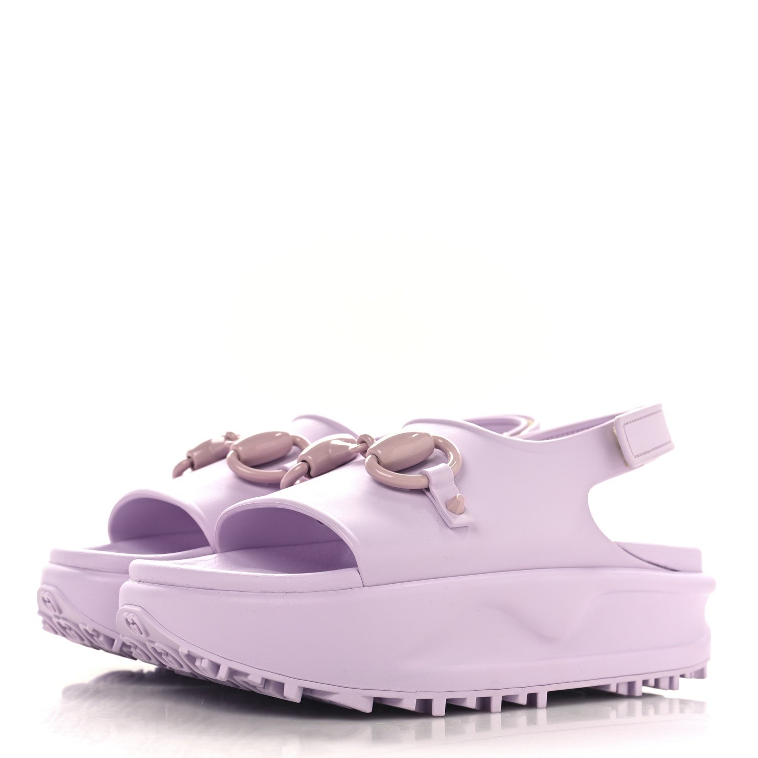 SOFT RUBBER HORSEBIT TOUCH WOMENS STRAPPED SANDALS TALC PINK