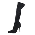 VELVET ELLA 110 KNEE HIGH BOOTS BLACK