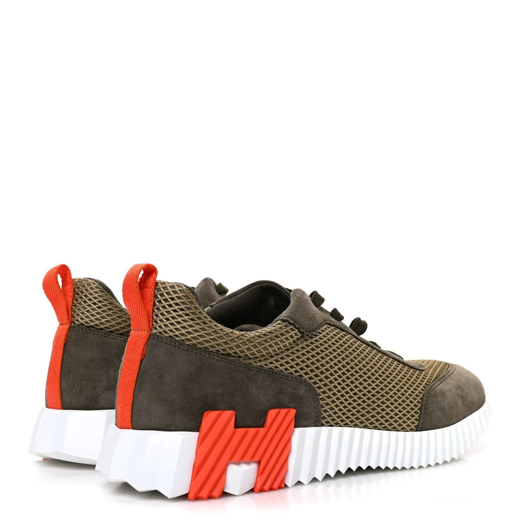 AIR MESH SUEDE GOATSKIN MENS BOUNCING SNEAKERS VERT TOUNDRA