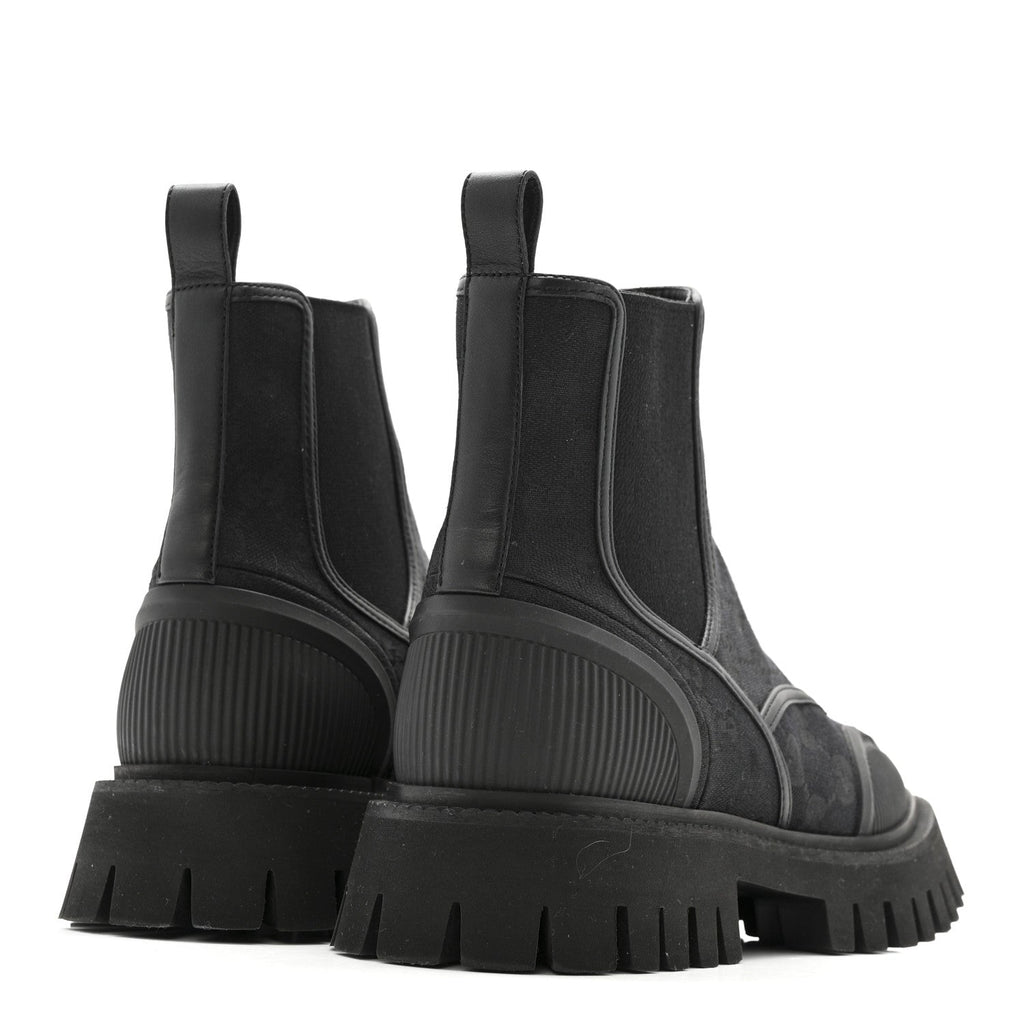 CANVAS CALFSKIN GG SUPREME ANKLE BOOTS BLACK