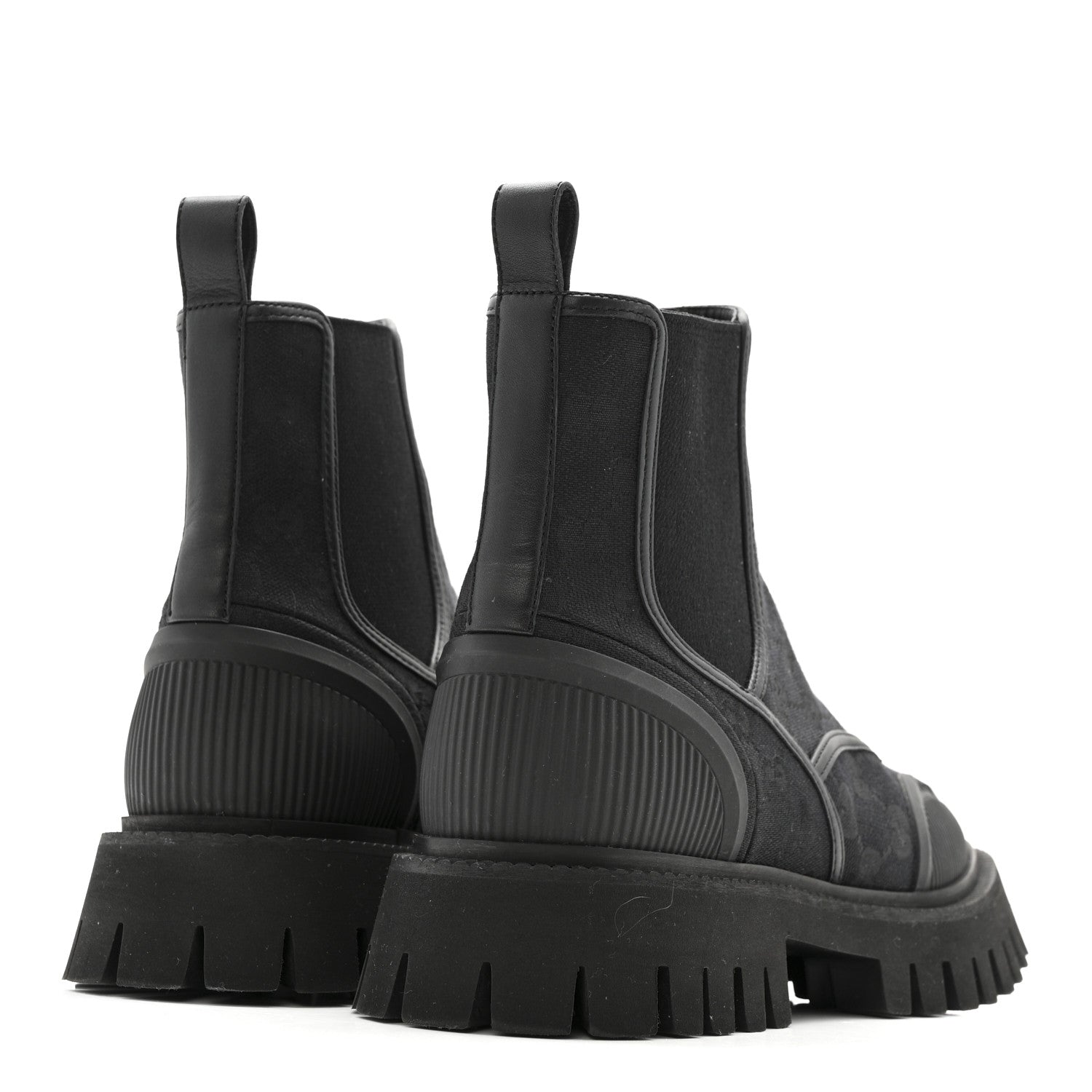 CANVAS CALFSKIN GG SUPREME ANKLE BOOTS BLACK