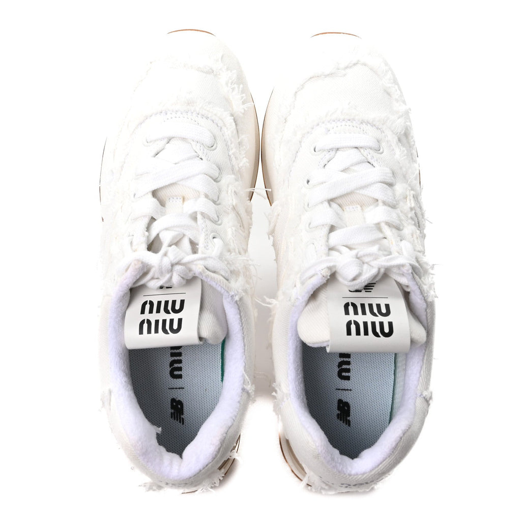 X NEW BALANCE DENIM MARMORIZZATO 574 SNEAKERS WHITE