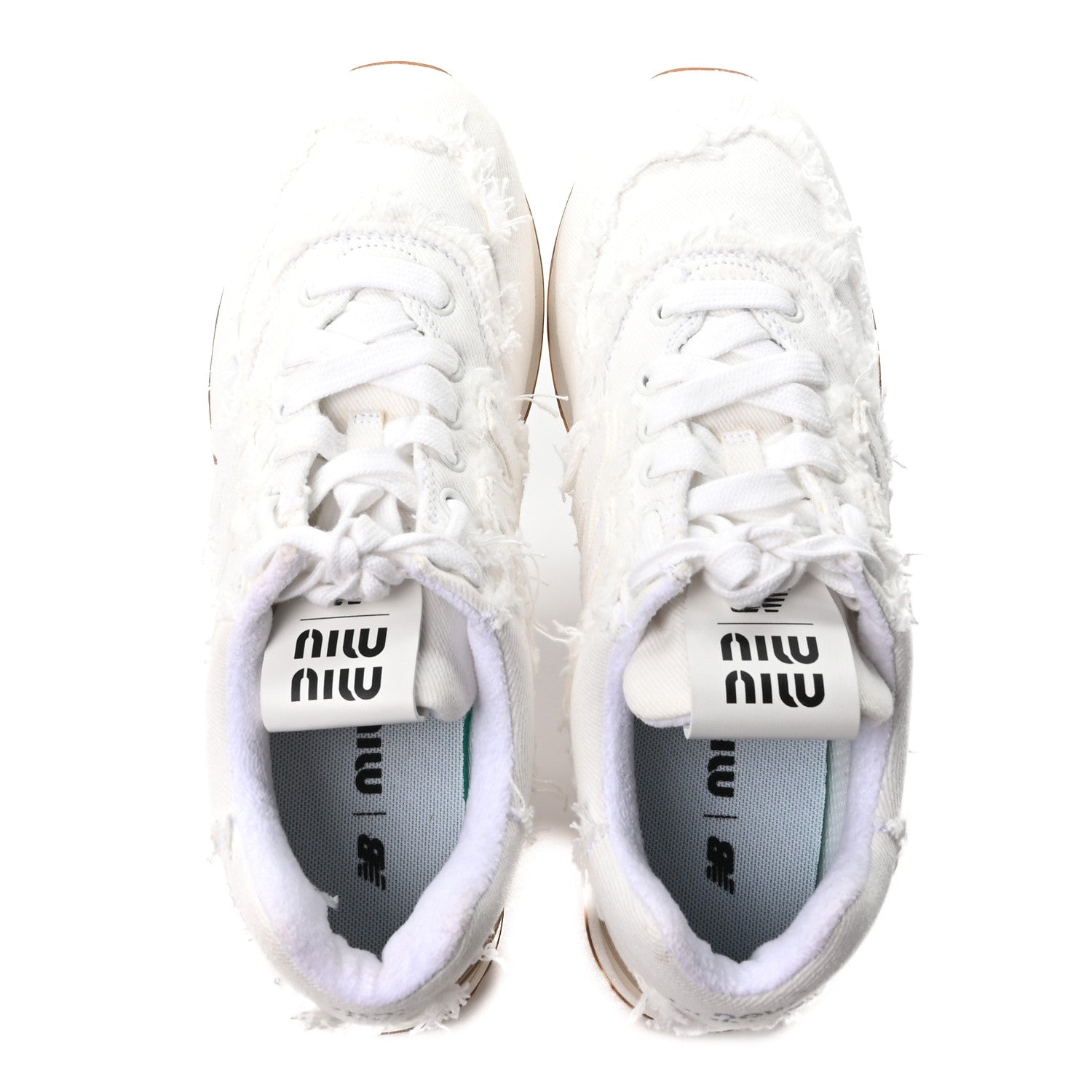 X NEW BALANCE DENIM MARMORIZZATO 574 SNEAKERS WHITE