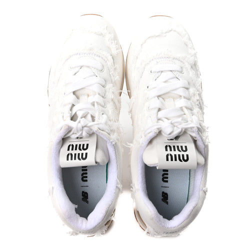 X NEW BALANCE DENIM MARMORIZZATO 574 SNEAKERS WHITE